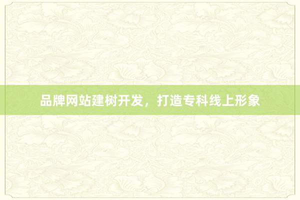 品牌网站建树开发，打造专科线上形象